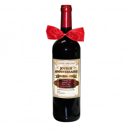 Une Bouteille De Vin Humoristique Anniversaire A Offrir A Un Etre Cher Sur Logeekdesign