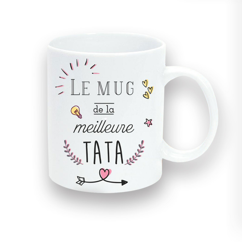 Cadeau tata : mug en céramique de la meilleure tata sur Logeekdesign