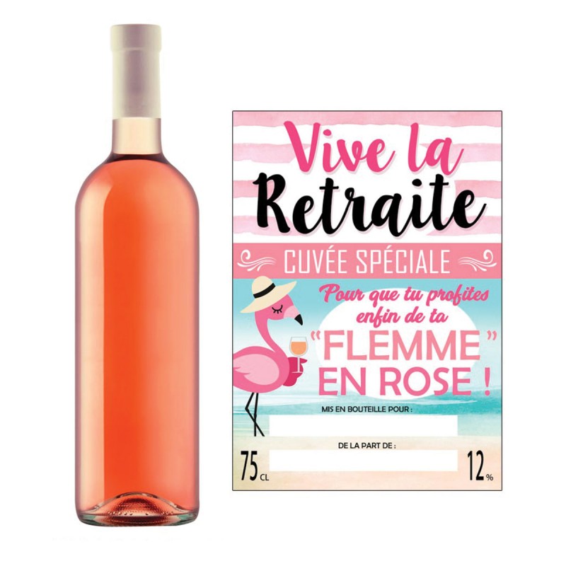 Bouteille De Rose Retraite Humoristique Sur Logeekdesign