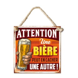 Plaque Métallique Une Bière peut en cacher une autre