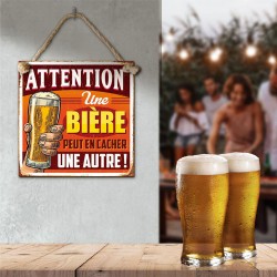 Plaque Métallique Une Bière peut en cacher une autre