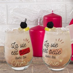 Coffret Duo Verres Chéri / Chérie - La Vie est Belle